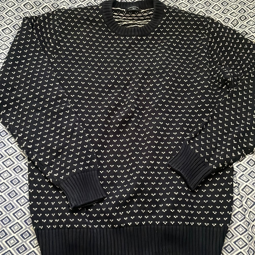 Navy blue patterned sweater